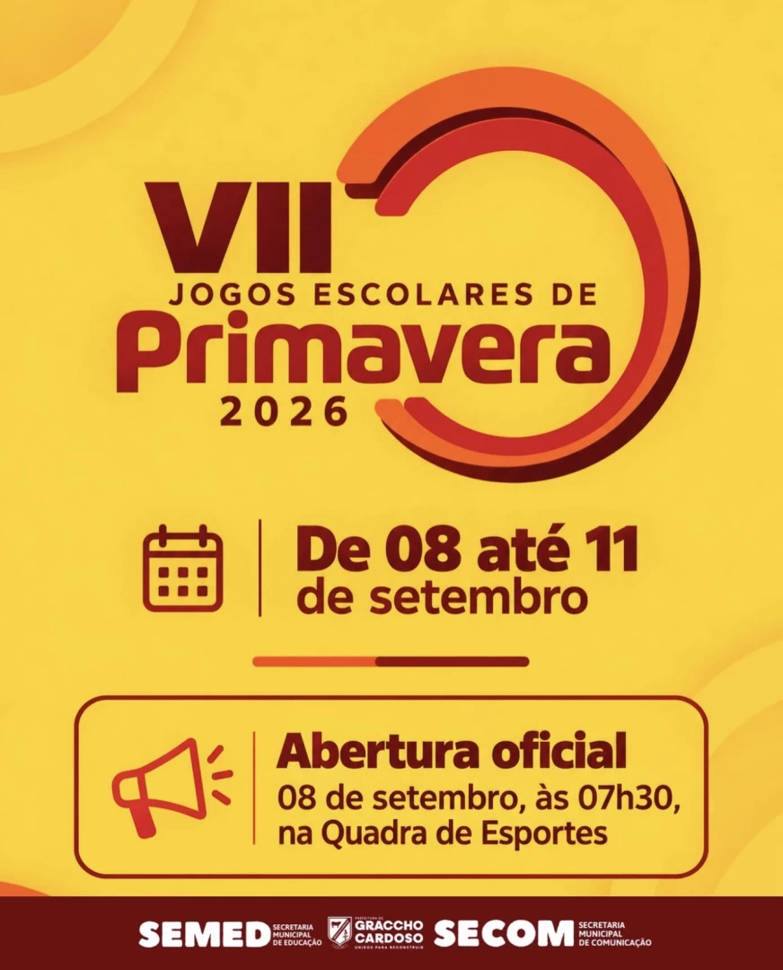 Graccho Cardoso realiza abertura dos Jogos Escolares de Primavera 2026