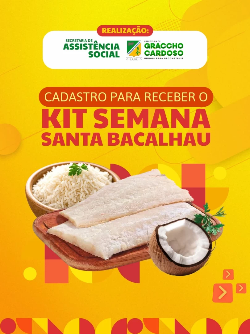 Prefeitura inicia cadastro para entrega do Kit Semana Santa com bacalhau em Graccho Cardoso